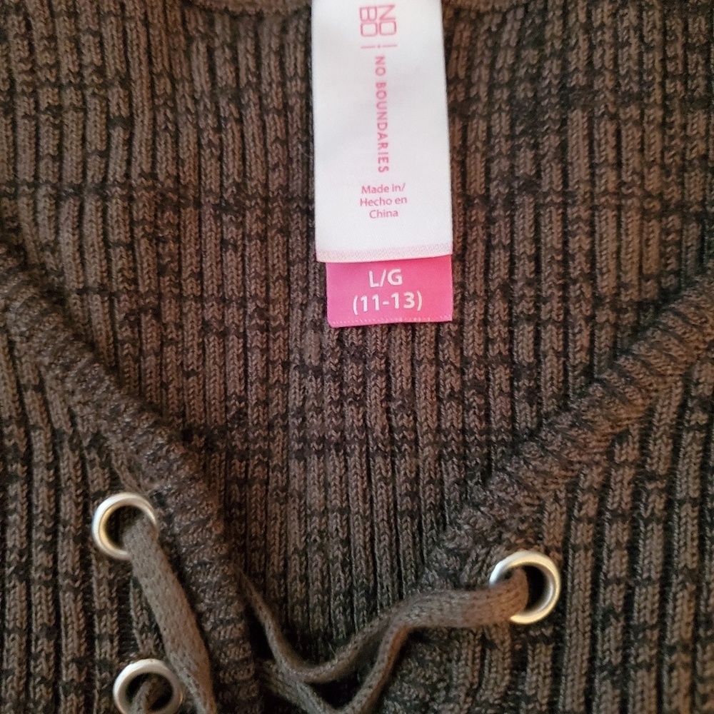 Olive with Black Stitching Long Sleeved Top